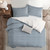 Set of 3 Blue Embossed Braid Coverlet with Pillow Shams - King - IMAGE 2