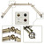 Adjustable Double Bay Window Curtain Rod - 151" - Gold - IMAGE 2