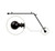105" Black Solid Round Corner Window Curtain Rod - IMAGE 1