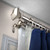89" Silver Solid Contemporary Triple Curtain Rod - IMAGE 1