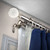 54" Silver Solid Contemporary Triple Curtain Rod - IMAGE 1