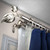 128" Silver Solid Contemporary Triple Curtain Rod - IMAGE 1