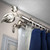 178" Silver Solid Contemporary Triple Curtain Rod - IMAGE 1