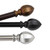120"- 170" Cocoa Brown Adjustable Baronet Double Curtain Rod with Walnut Shaped Finials - IMAGE 2