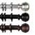 55.5" Cocoa Brown Decorative Traverse Rod with G-Shaped Rings - IMAGE 2