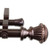 126-Inch Bronze Double Curtain Rod With Striped Knobs - IMAGE 1