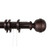 163.5" Cocoa Brown Decorative Traverse Rod with G-Shaped Rings - IMAGE 1
