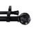 125" Black Solid Contemporary Double Curtain Rod - IMAGE 1