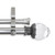 246.25" Silver Double Curtain Rod With a Crystal and Leaf Knob - IMAGE 1
