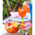 Set of 2 Orange and Yellow Contemporary Hand Painted Wine Glasses 10.5 oz. - IMAGE 2