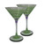 Set of 2 Purple Retro Stripe Hand Painted Martini Drinking Glasses - 7.5 Ounces - IMAGE 1