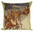 18" Brown Santa Claus with Reindeer Christmas Throw Pillow Cover - IMAGE 1