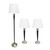 Table and Floor Lamps with Drum Shade - 60" - White and Black - Set of 3
