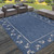 7.5' x 9.5' Navy and Beige Nautical Anchor Rectangular Outdoor Area Throw Rug