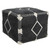 18" Black and White Diamond Dash Square Pouf Ottoman - IMAGE 1