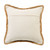 20" Blue and White Striped Square Throw Pillow with Brown Border