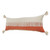 36" Orange and White Fringe Color Block Lumbar Throw Pillow - IMAGE 6