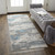 5' x 8' Silver and Blue Metallic Marble Rectangular Area Throw Rug - IMAGE 2
