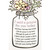 Blessings Card Prayer Floral Jar Bookmark  - 3" - Club Pack of 24 - IMAGE 1