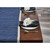 1.25' x 6.5' Indigo Blue and Ivory Bordered Hand Loomed Rectangular Rug Runner - IMAGE 4