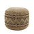 18" Tan and Black Chevron Handcrafted Round Pouf Ottoman - IMAGE 4