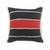 20" Navy and Red Striped Square Lumbar Pillow - IMAGE 1