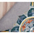 4' Teal Blue and Yellow Hand Hooked Mandala Medallion Round Wool Area Throw Rug - IMAGE 4