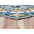 4' Teal Blue and Yellow Hand Hooked Mandala Medallion Round Wool Area Throw Rug - IMAGE 5