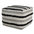 18" White and Black Chevron Stripe Square Pouf Ottoman - IMAGE 5