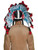 51" Blue and Red Native American Men Adult Halloween Headdress Costume Accessory - One Size - IMAGE 3