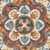 4' Red and Brown Blossom Round Area Throw Rug - IMAGE 2