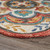 4' Red and Brown Blossom Round Area Throw Rug - IMAGE 3