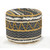 18" Black and Yellow Geometric Tufted Round Pouf Ottoman - IMAGE 1