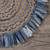 5.5' Blue and Brown Swirl Handmade Round Area Throw Rug - IMAGE 6
