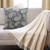 24" Gray and White Paisley Square Throw Pillow