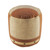 16" Beige and Brown Rustic Industrial Handmade Round Pouf Ottoman - IMAGE 1