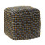 16" Gold and Black Geometric Interwoven Square Pouf Ottoman - IMAGE 1