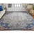 5.25' x 7.5' Gray and Blue Rustic Bohemian Medallion Rectangular Area Throw Rug
