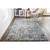 6.5' x 9.5' Blue and Gray Diamond Floral Rectangular Area Throw Rug - IMAGE 2