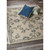 5' x 7' Ivory and Blue Floral Hand Tufted Rectangular Area Throw Rug