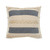 20" Blue and Tan Striped Square Throw Pillow with Jute Braiding - IMAGE 1