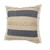 20" Blue and Tan Striped Square Throw Pillow with Jute Braiding - IMAGE 6