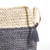 17" White and Gray Striped Handwoven Storage Basket with Handles - IMAGE 2