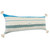 36" Turquoise and White Striped Hand Loomed Rectangular Lumbar Pillow - IMAGE 4