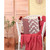 20" Red and White Zeal Pom Square Throw Pillow