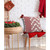 20" Red and White Zeal Pom Square Throw Pillow