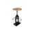 15" Black and Brown Industrial Style Mango Wood Stool - IMAGE 1