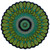3' Green and Black Peacock Hand Tufted Wool Round Area Throw Rug - IMAGE 1