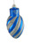 11" Blue and Silver Glitter Stripe Shatterproof Light Bulb Christmas Ornament - IMAGE 1