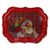 19.75" Red and White Plaid Santa Claus with Gifts Christmas Serving Tray - IMAGE 1
